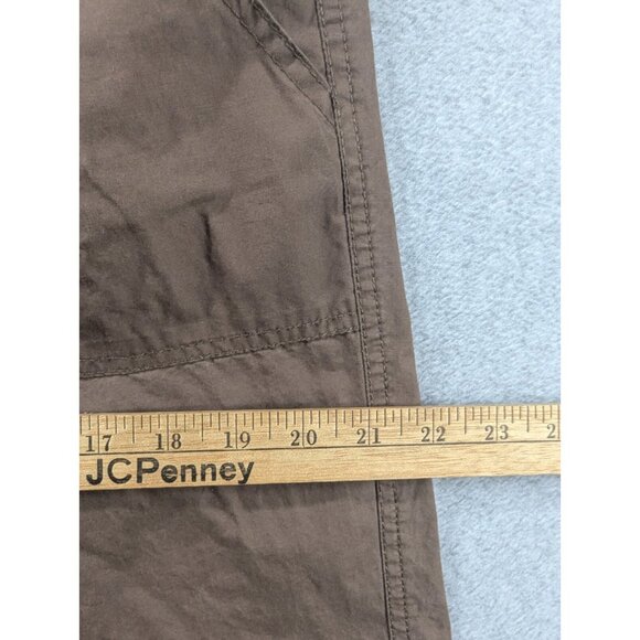 Izod Pants Womens Size 10 Brown Capri Wide Leg Slash Pockets 100% Cotton Boho - Picture 6 of 14